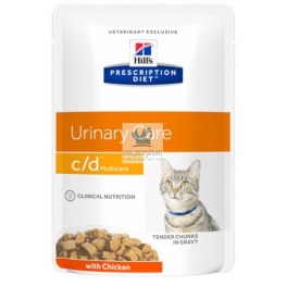 Hills Feline c/d URINARY STRESS BOCADITOS SALSA POLLO 12X85 g Comida para Gatos
